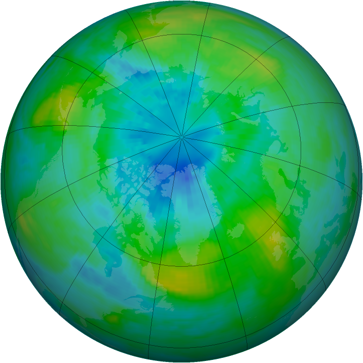 Arctic ozone map for 29 September 1982